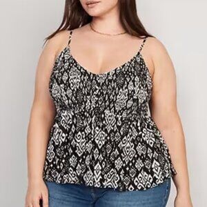 🌸 Old Navy V-Neck Mesh Babydoll Cami Swing Top | Size 2X 🌸